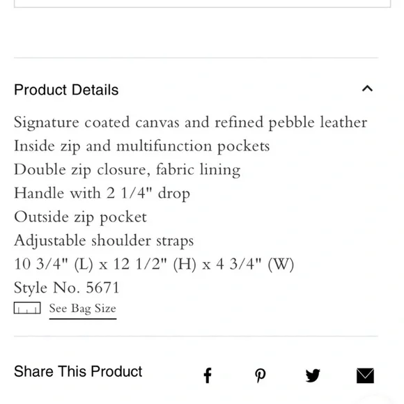 Coach Tan Backpack with Signature Monogram - Picture 5 of 12